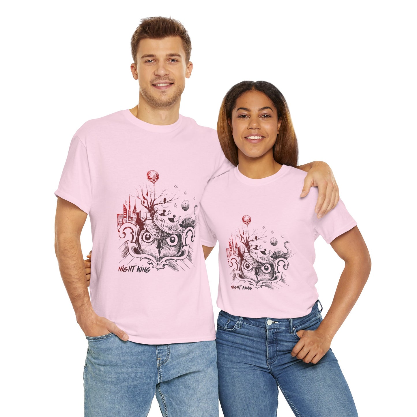 **Unisex Heavy Cotton Tee - Enchanted Forest Graphic T-Shirt**