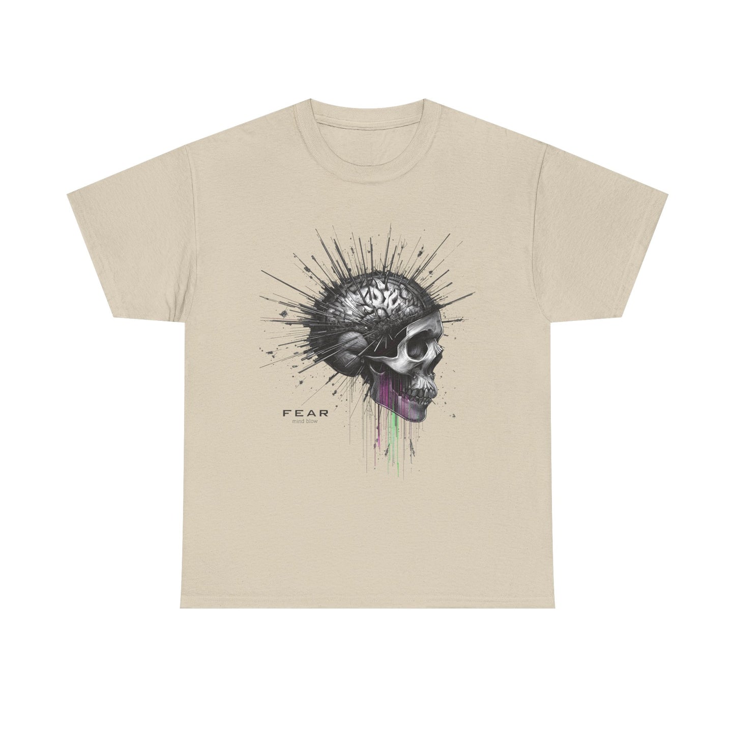 Unisex 'Exploding Mind' T-Shirt - Skull, Brain & FEAR Anxiety Graphic Tee