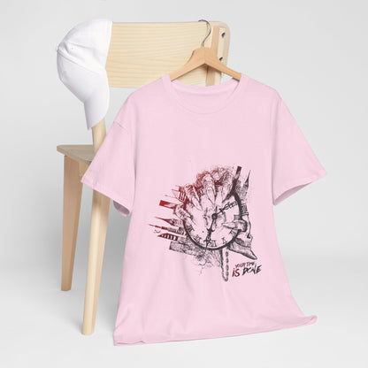 YOUR TIME IS DONE Skull Graphic Tee - Claw Hand Clock Print