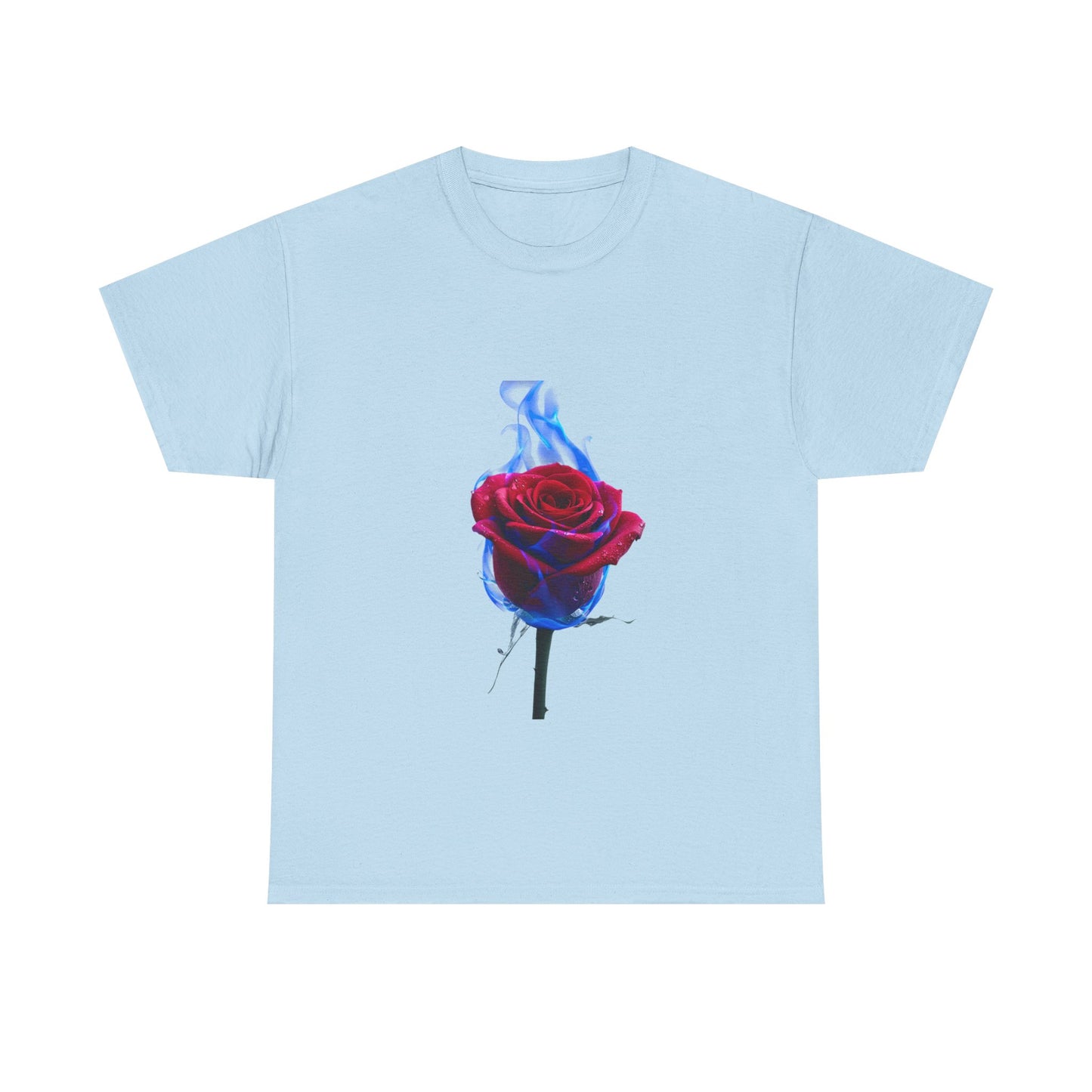 Unisex Blazing Blue Rose T-Shirt - Fire & Flower Graphic Tee