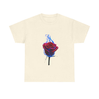 Unisex Blazing Blue Rose T-Shirt - Fire & Flower Graphic Tee