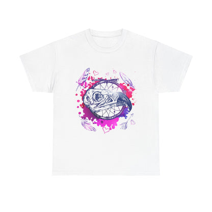 Bird Skull Dreamcatcher T-Shirt - Bohemian Watercolor Graphic