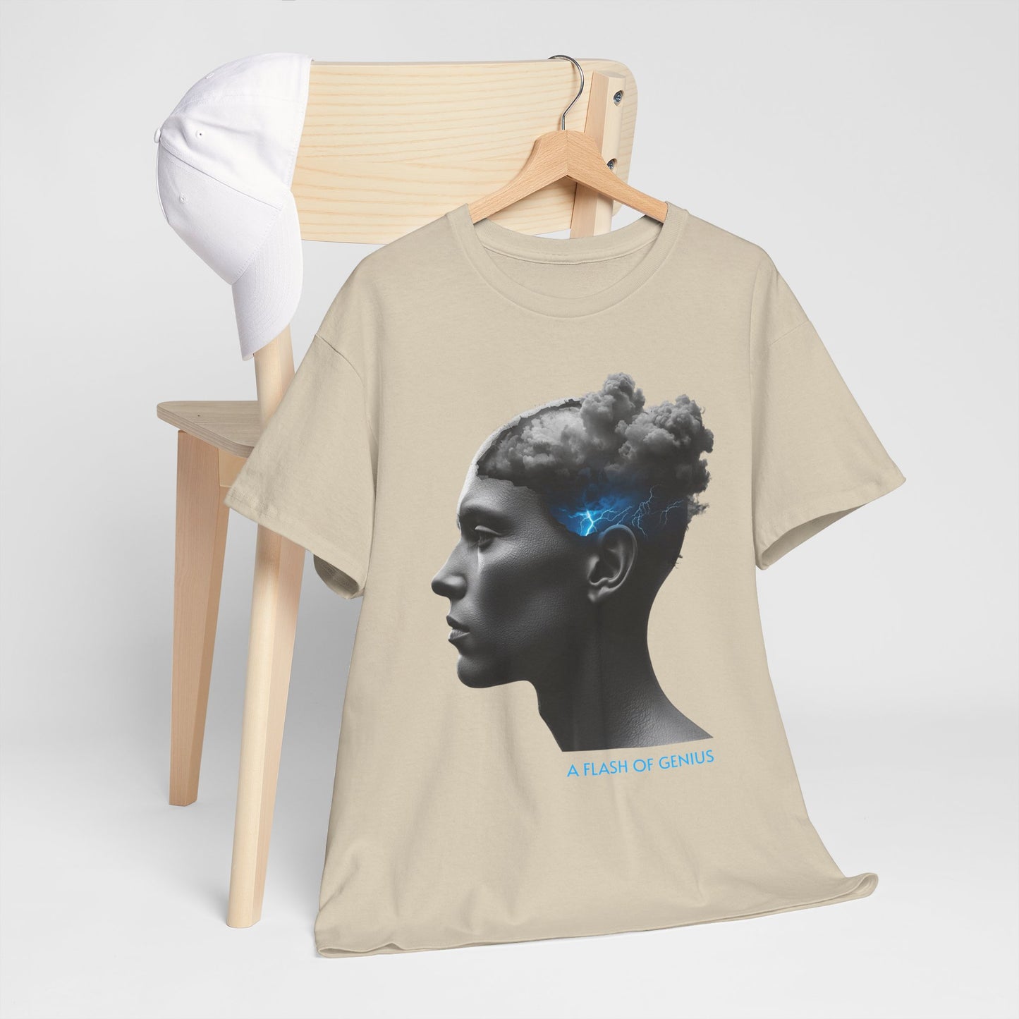 Unisex Turmoil / Serenity T-Shirt | Stormy Mind & Lightning Brain Graphic Tee