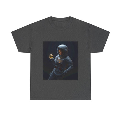 Unisex 'Cosmic Treasure' T-Shirt - Astronaut Holding Golden Orb Graphic Tee