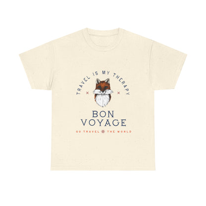 Travel Is My Therapy Fox T-Shirt - BON VOYAGE Wanderlust Tee