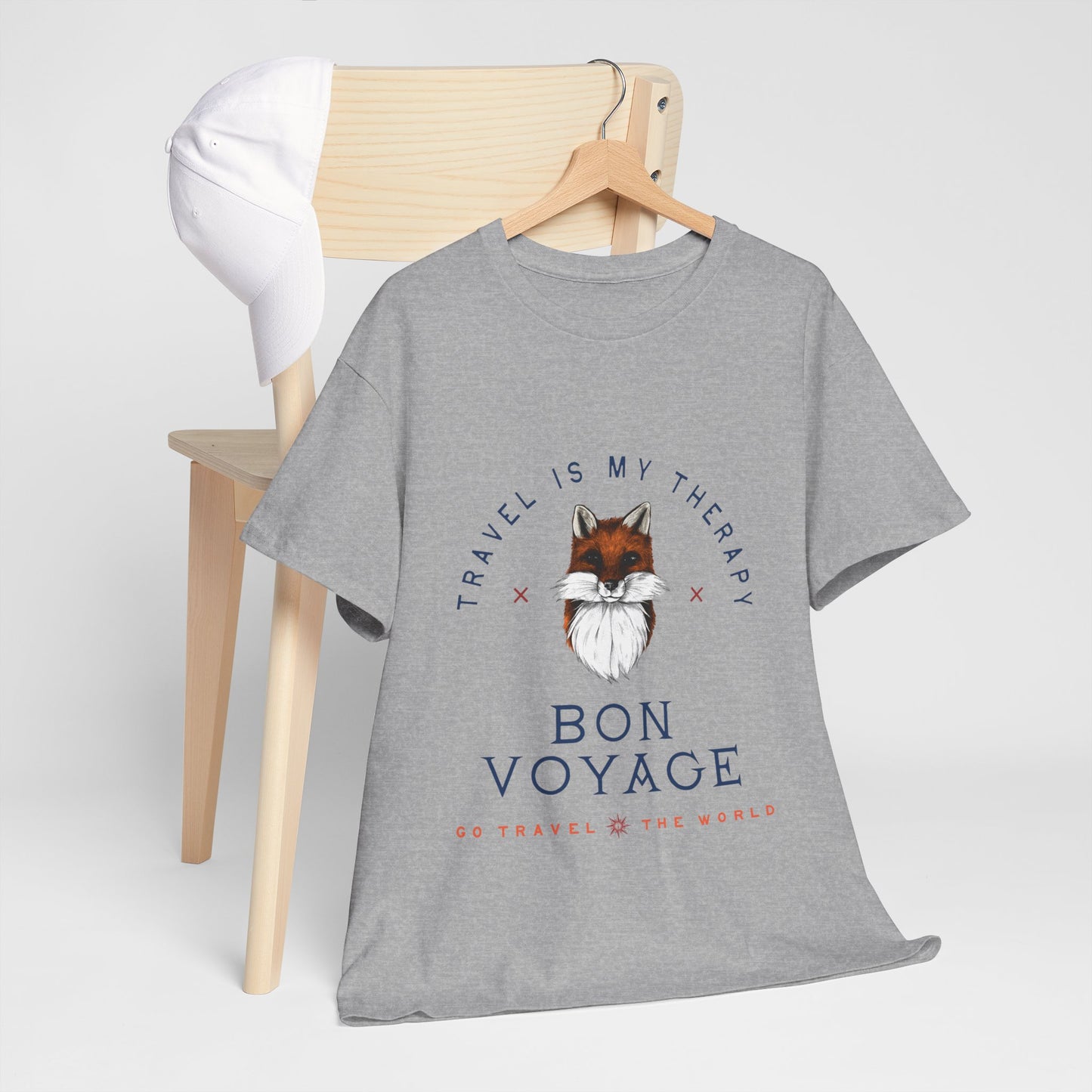 Travel Is My Therapy Fox T-Shirt - BON VOYAGE Wanderlust Tee