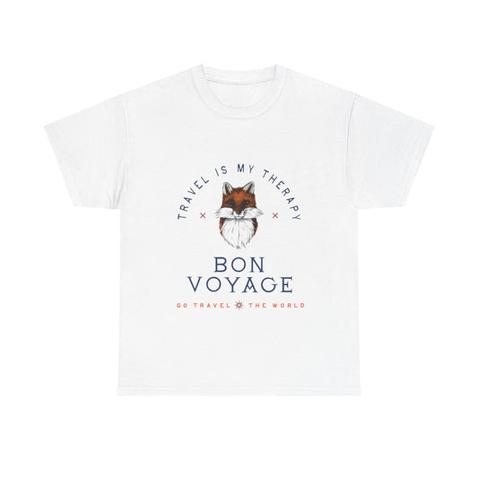 Travel Is My Therapy Fox T-Shirt - BON VOYAGE Wanderlust Tee