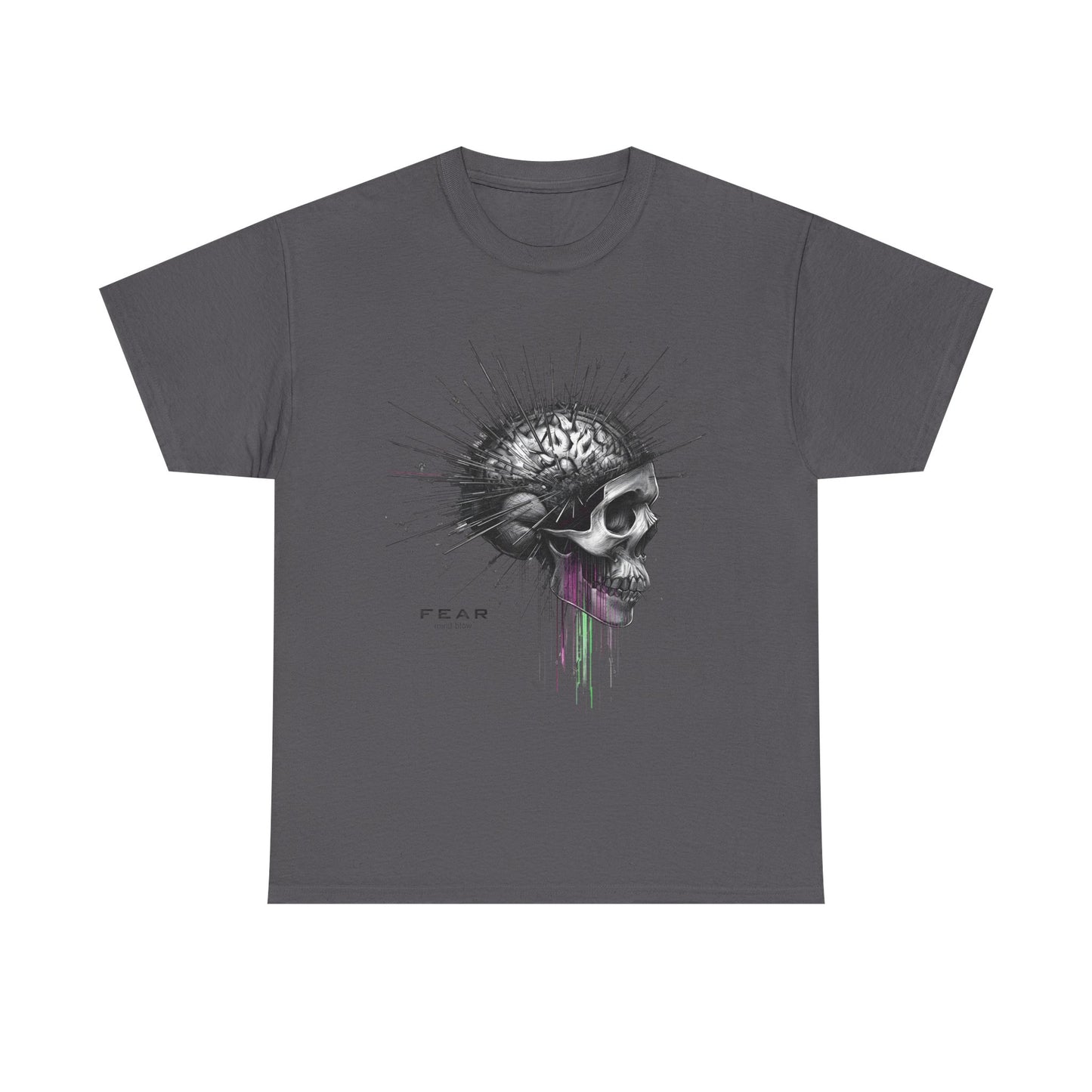 Unisex 'Exploding Mind' T-Shirt - Skull, Brain & FEAR Anxiety Graphic Tee