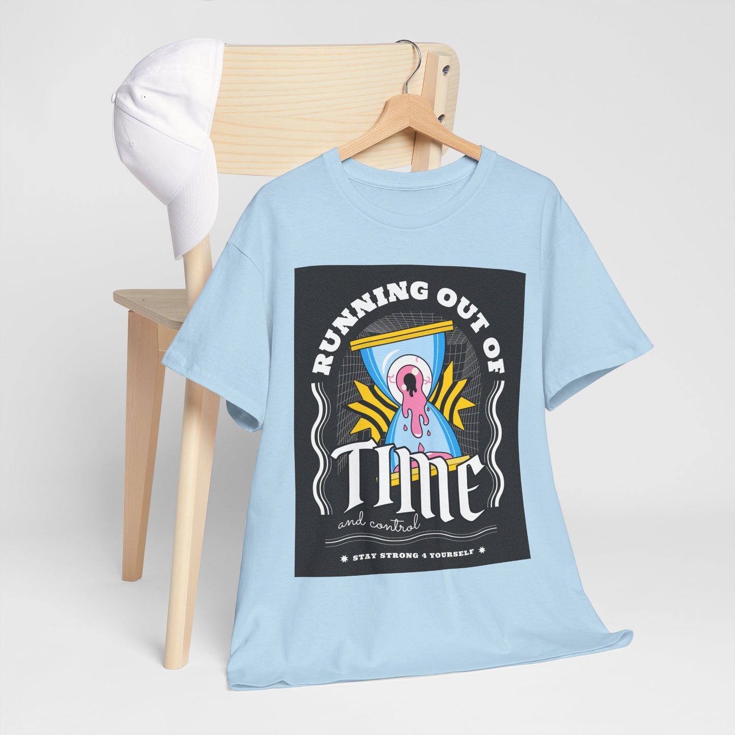 **Unisex Running Out of Time and Control Graphic T-Shirt - Hourglass Anxiety Tee**