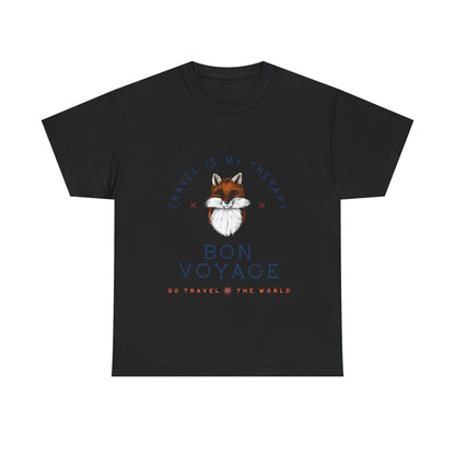 Travel Is My Therapy Fox T-Shirt - BON VOYAGE Wanderlust Tee