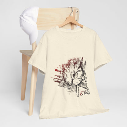 YOUR TIME IS DONE Skull Graphic Tee - Claw Hand Clock Print