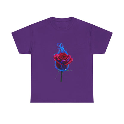 Unisex Blazing Blue Rose T-Shirt - Fire & Flower Graphic Tee