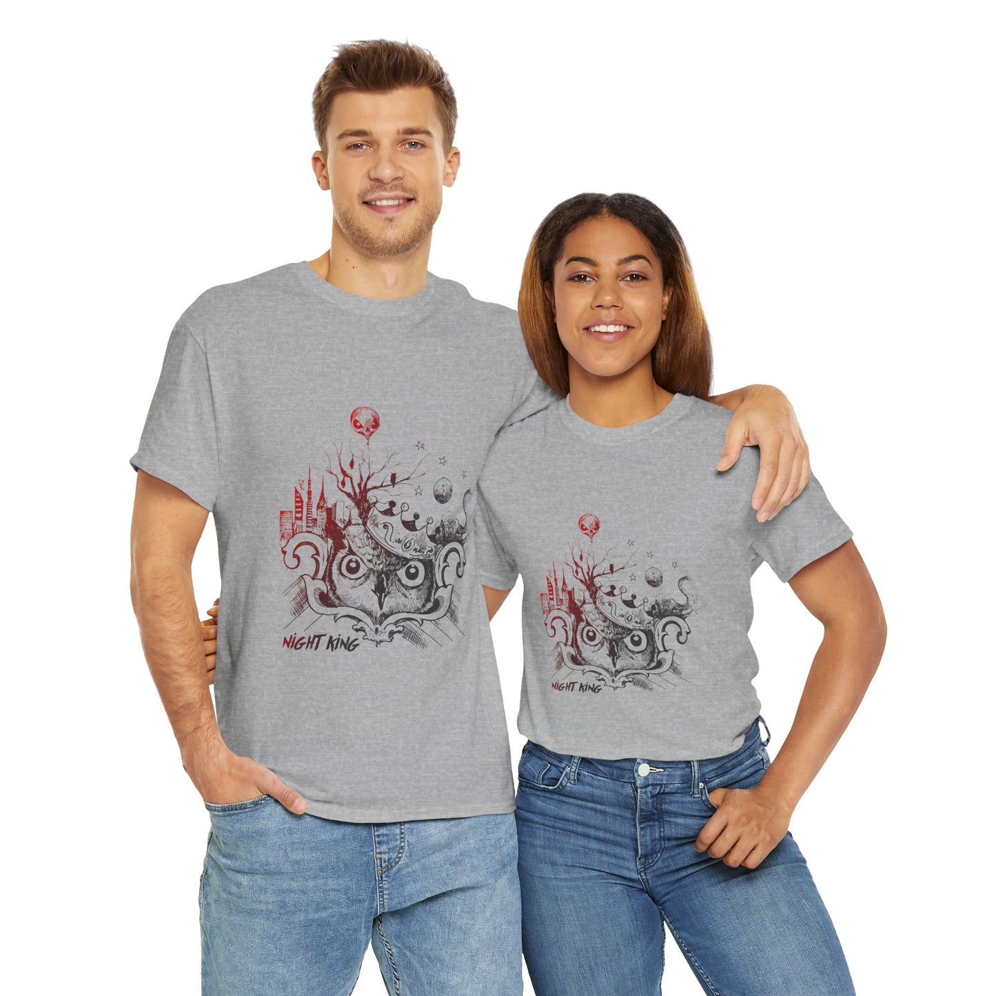 **Unisex Heavy Cotton Tee - Enchanted Forest Graphic T-Shirt**