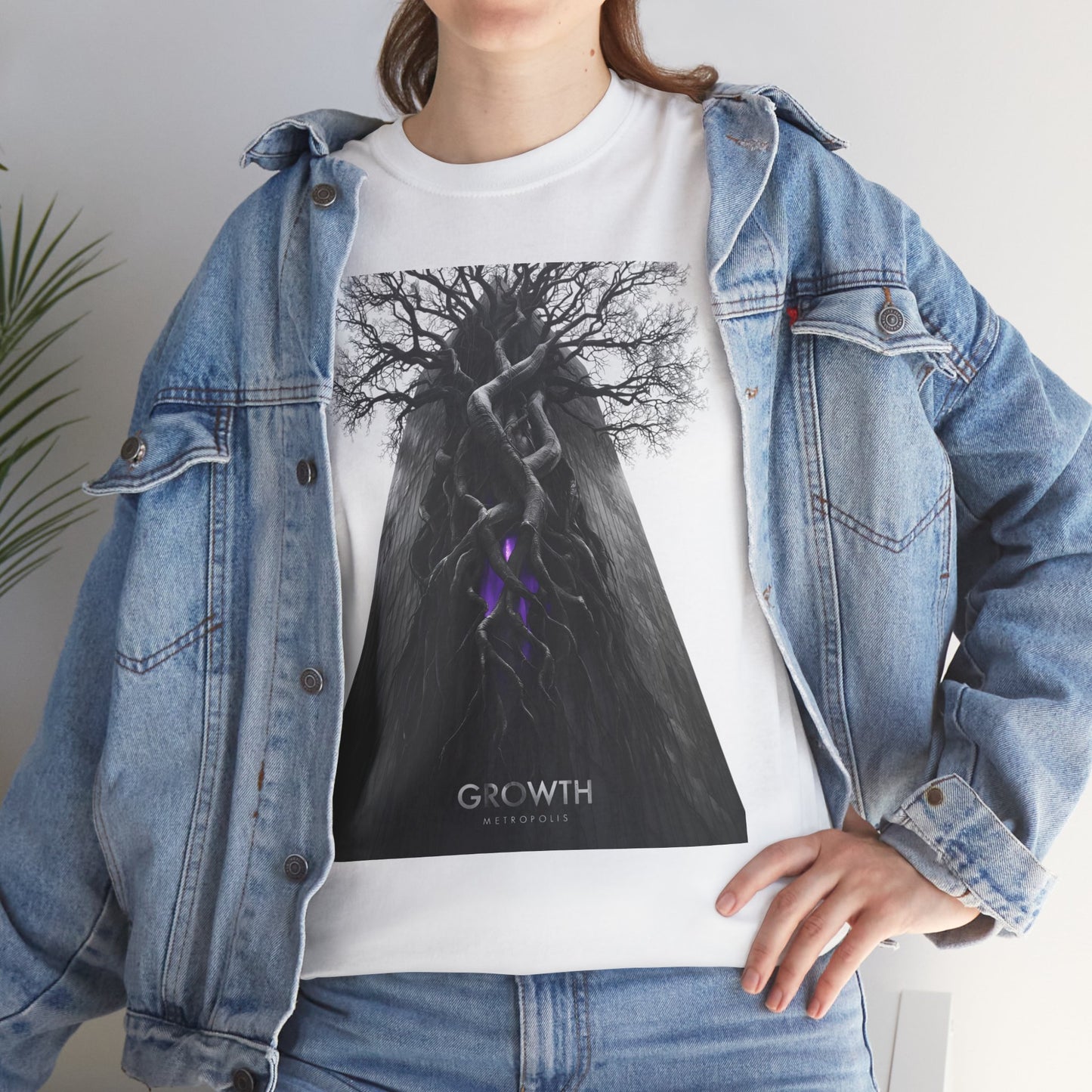 Unisex GROWTH / METROPOLIS T-Shirt | Abstract Tree Root Building Graphic Tee