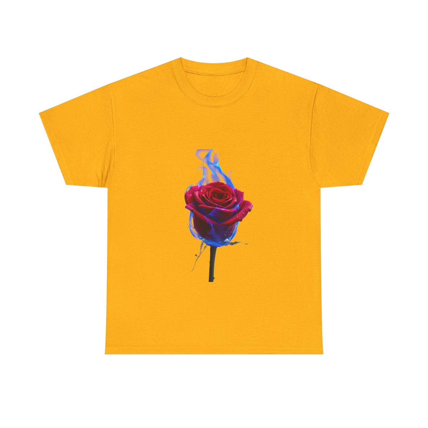 Unisex Blazing Blue Rose T-Shirt - Fire & Flower Graphic Tee
