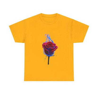Unisex Blazing Blue Rose T-Shirt - Fire & Flower Graphic Tee