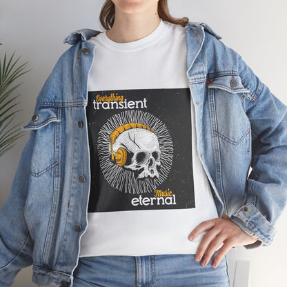 Unisex Music Eternal Skull Graphic Tee - DJ Headphones Vintage Art