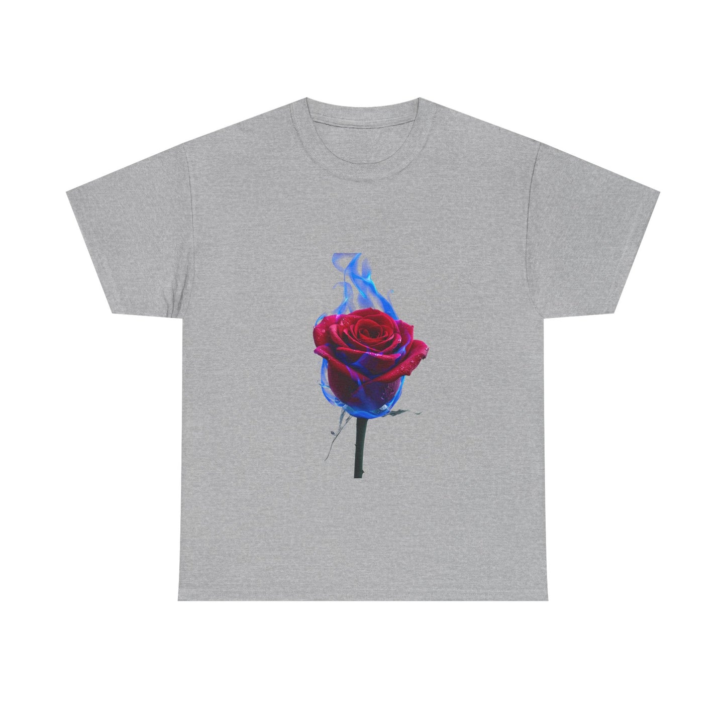 Unisex Blazing Blue Rose T-Shirt - Fire & Flower Graphic Tee