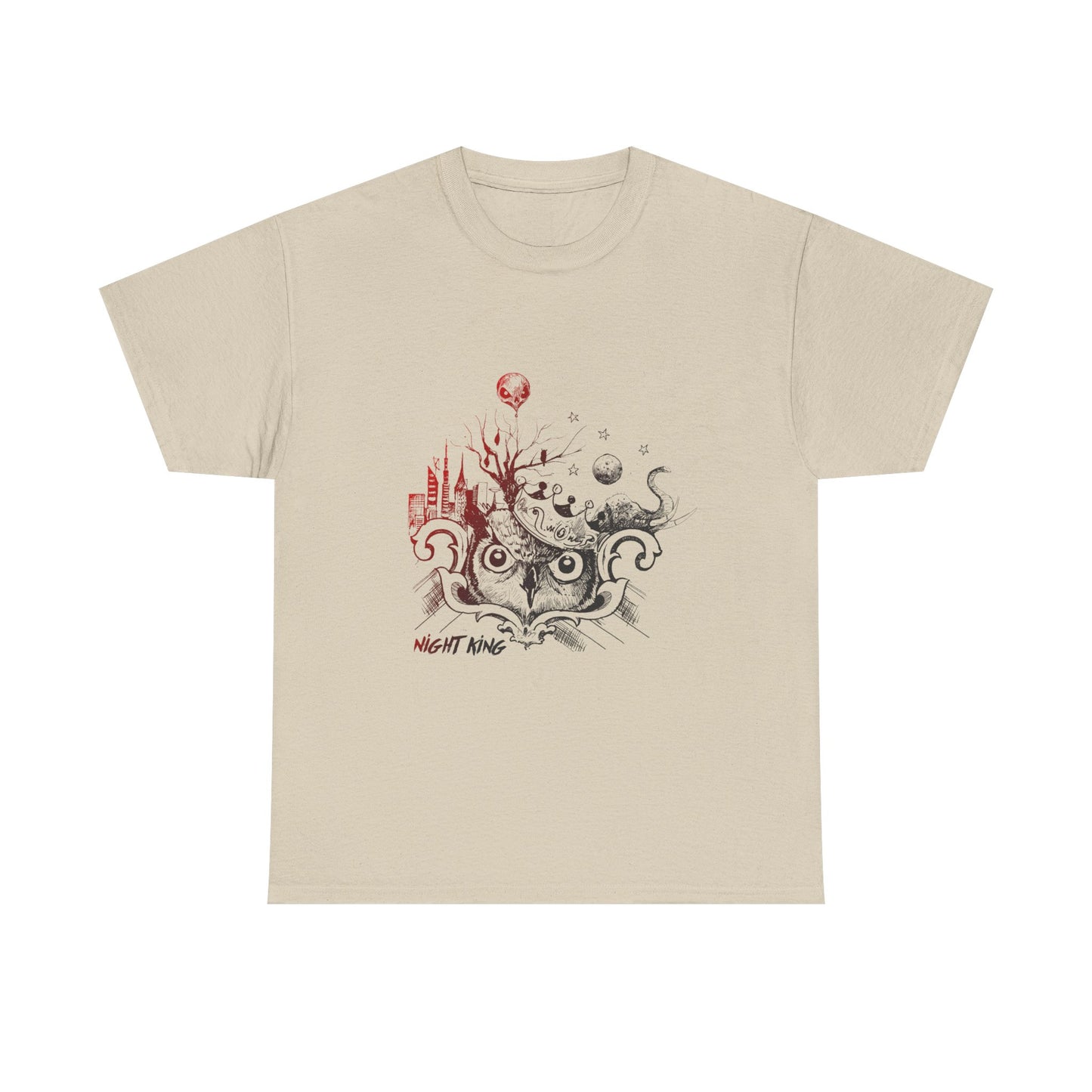 **Unisex Heavy Cotton Tee - Enchanted Forest Graphic T-Shirt**