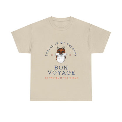 Travel Is My Therapy Fox T-Shirt - BON VOYAGE Wanderlust Tee