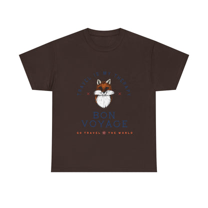 Travel Is My Therapy Fox T-Shirt - BON VOYAGE Wanderlust Tee