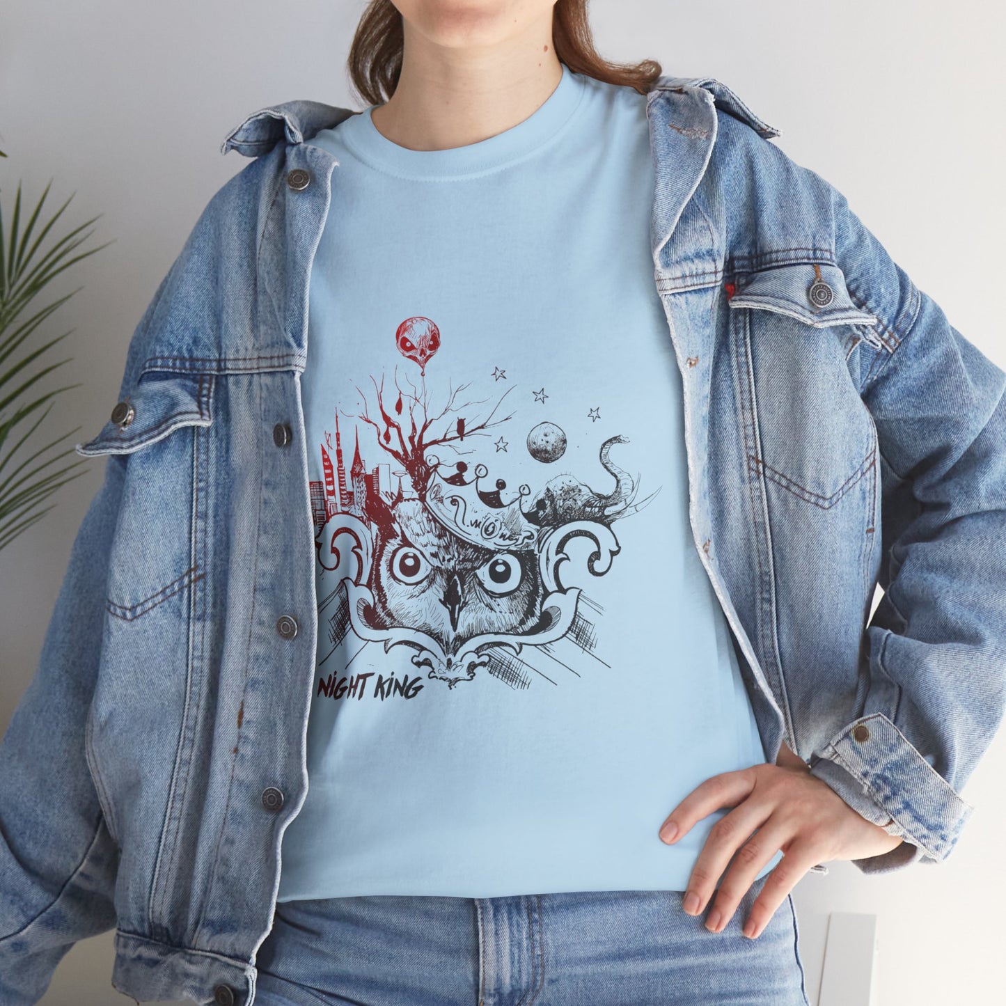 **Unisex Heavy Cotton Tee - Enchanted Forest Graphic T-Shirt**
