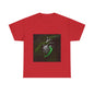 Unisex Glowing Bionic Heart in Moss T-Shirt | Sci-Fi Forest Wear