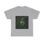 Unisex Glowing Bionic Heart in Moss T-Shirt | Sci-Fi Forest Wear