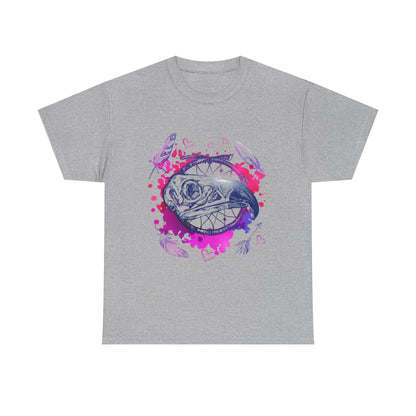 Bird Skull Dreamcatcher T-Shirt - Bohemian Watercolor Graphic