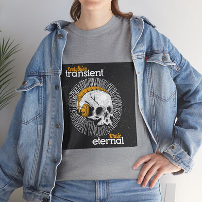 Unisex Music Eternal Skull Graphic Tee - DJ Headphones Vintage Art