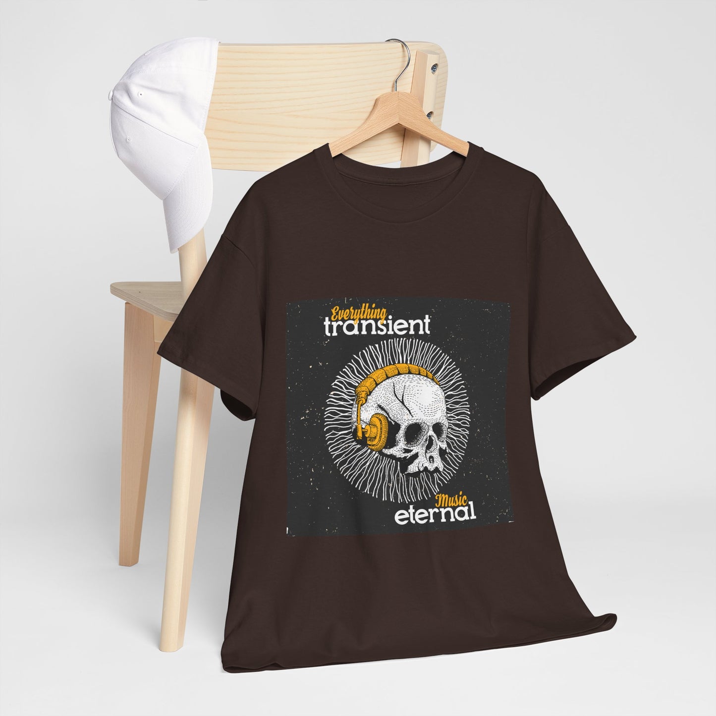 Unisex Music Eternal Skull Graphic Tee - DJ Headphones Vintage Art