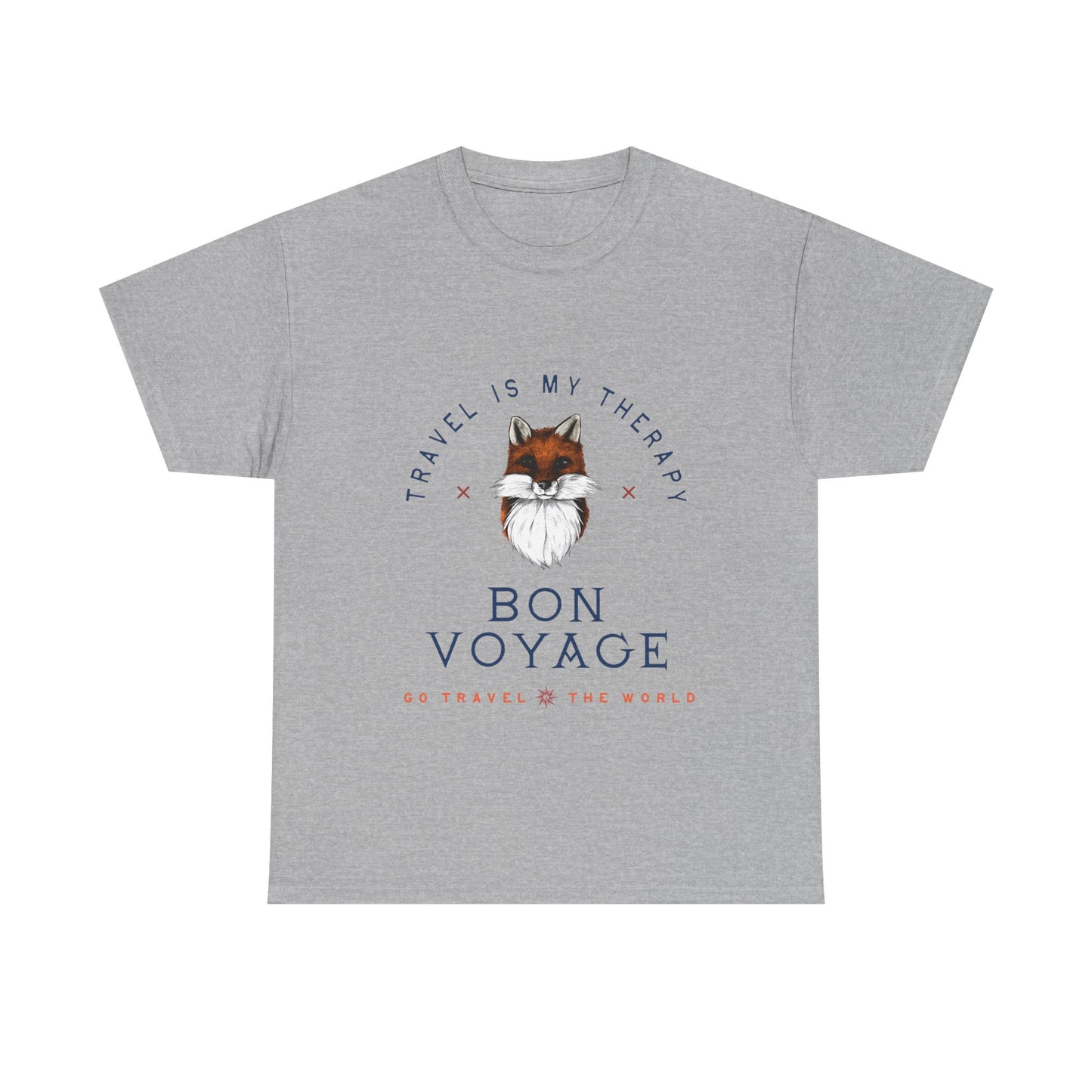 Travel Is My Therapy Fox T-Shirt - BON VOYAGE Wanderlust Tee
