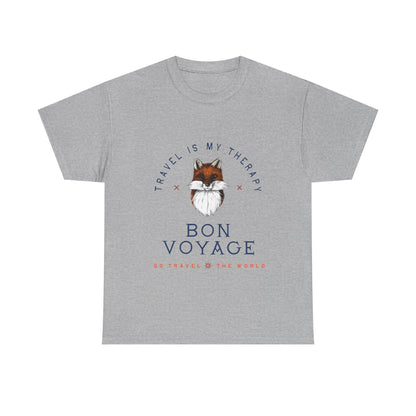 Travel Is My Therapy Fox T-Shirt - BON VOYAGE Wanderlust Tee