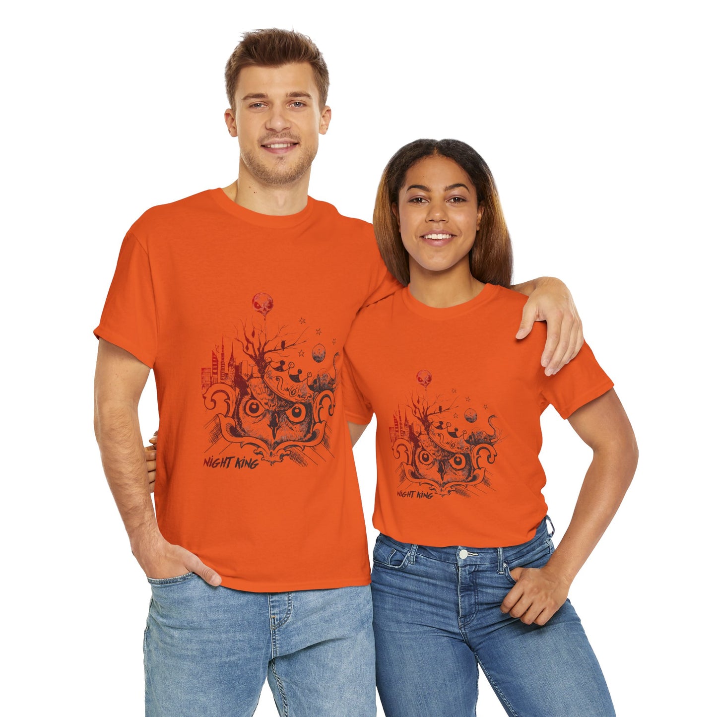 **Unisex Heavy Cotton Tee - Enchanted Forest Graphic T-Shirt**
