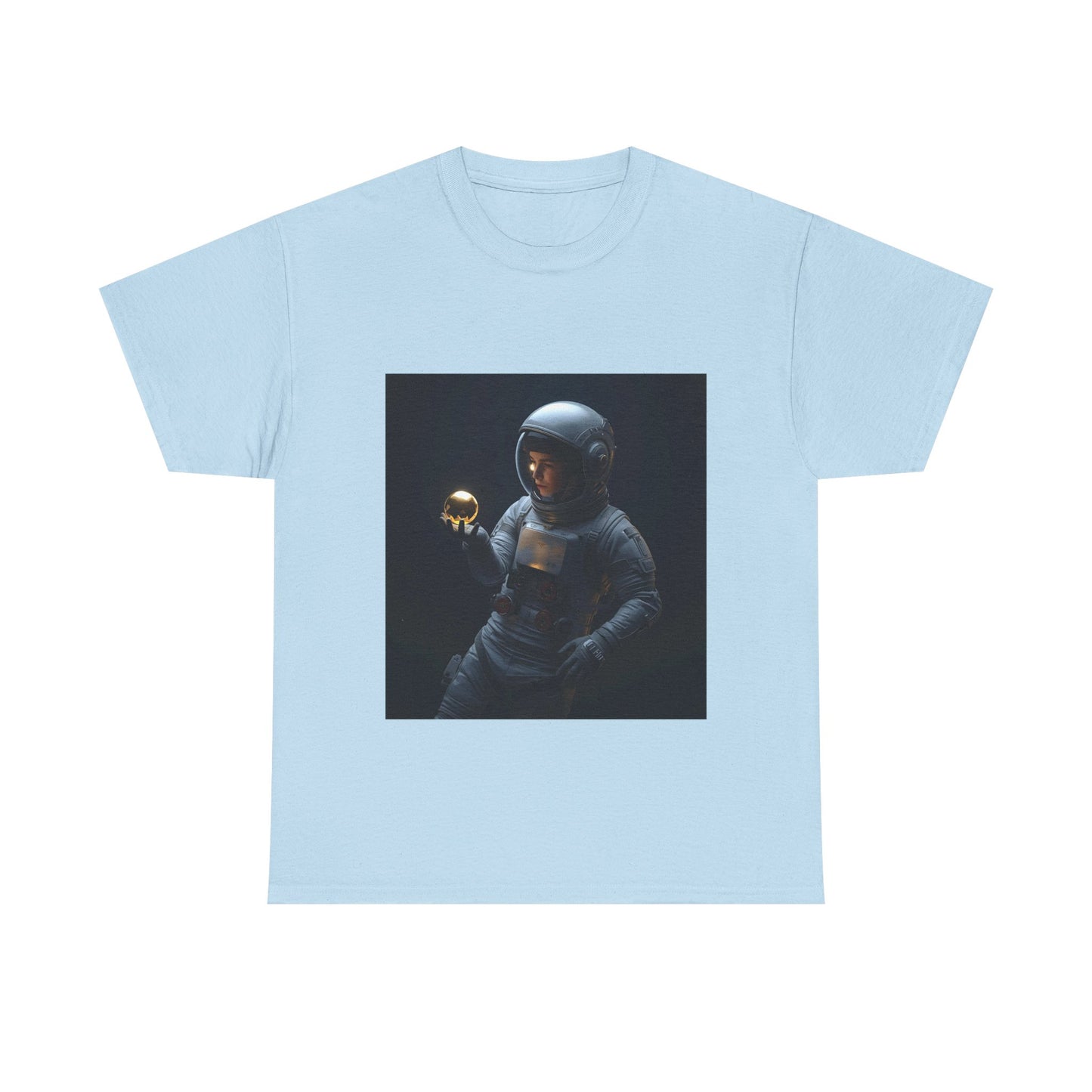 Unisex 'Cosmic Treasure' T-Shirt - Astronaut Holding Golden Orb Graphic Tee