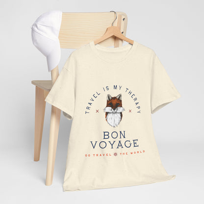 Travel Is My Therapy Fox T-Shirt - BON VOYAGE Wanderlust Tee