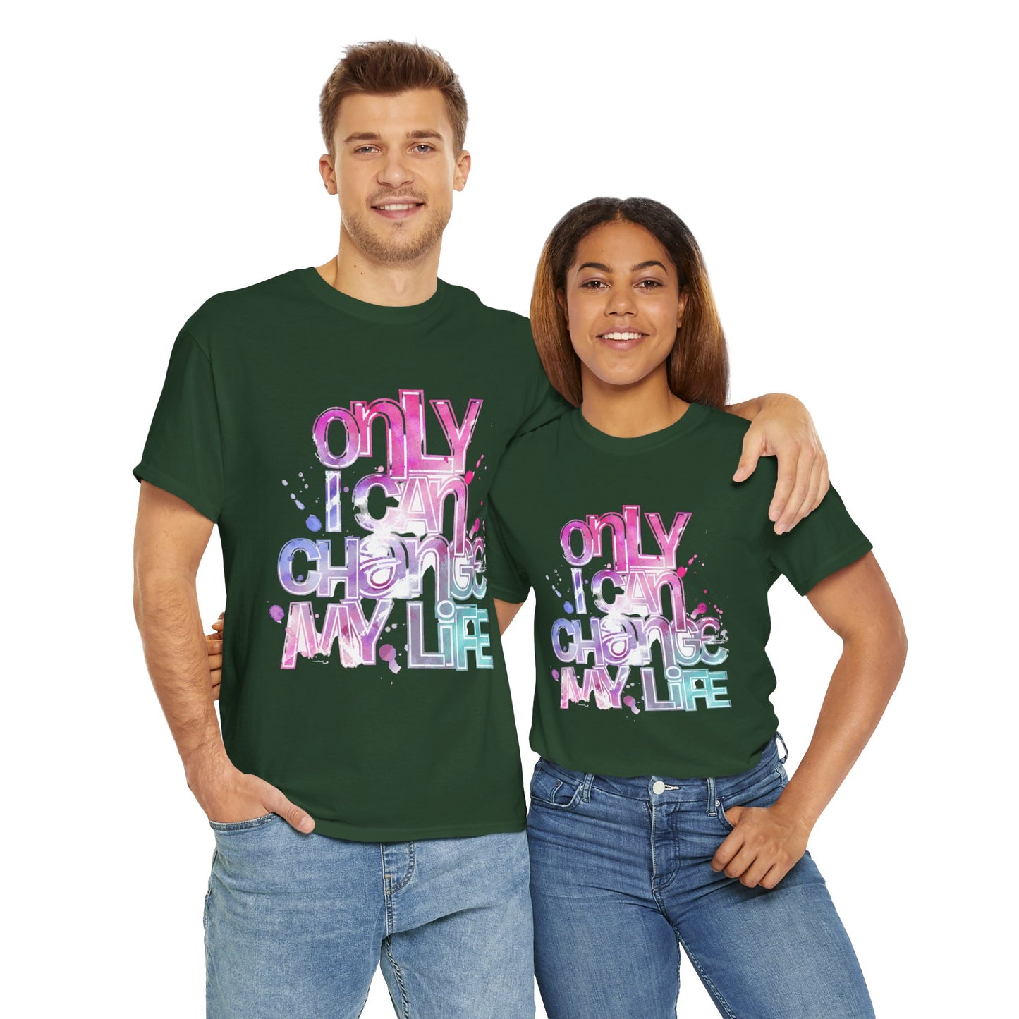 Only I Can Change My Life T-Shirt - Watercolor Motivational Quote