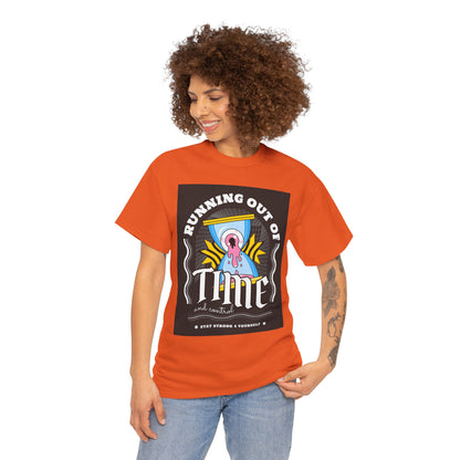 **Unisex Running Out of Time and Control Graphic T-Shirt - Hourglass Anxiety Tee**