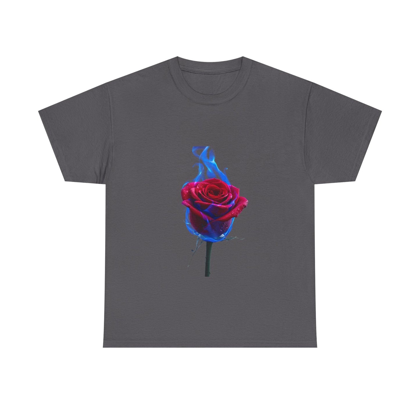 Unisex Blazing Blue Rose T-Shirt - Fire & Flower Graphic Tee