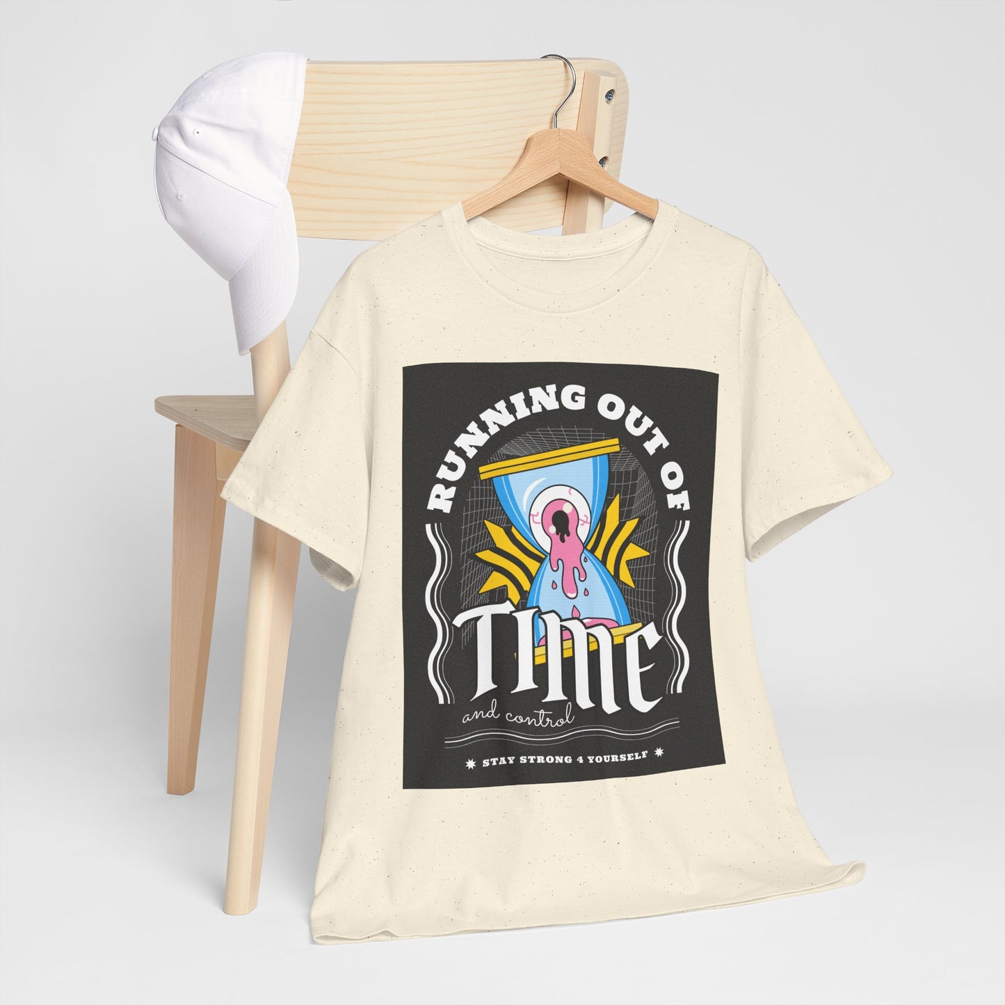 **Unisex Running Out of Time and Control Graphic T-Shirt - Hourglass Anxiety Tee**