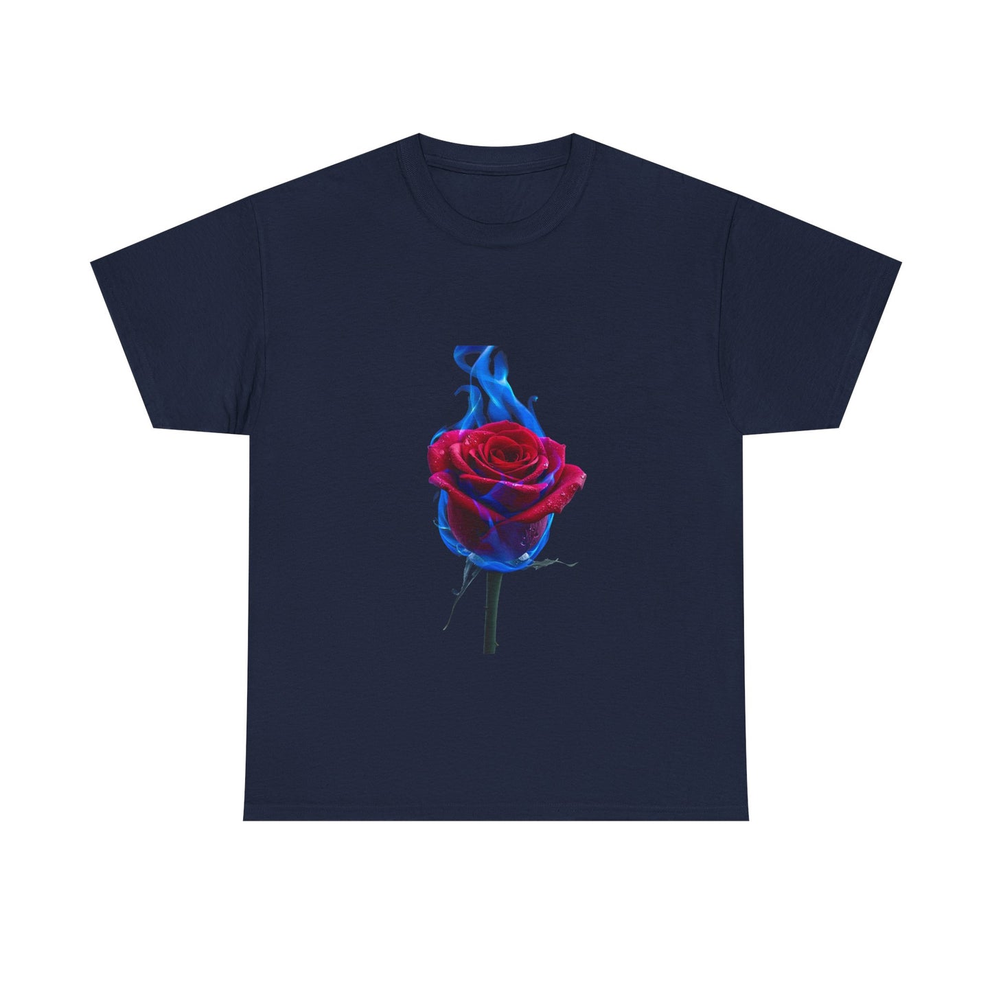 Unisex Blazing Blue Rose T-Shirt - Fire & Flower Graphic Tee
