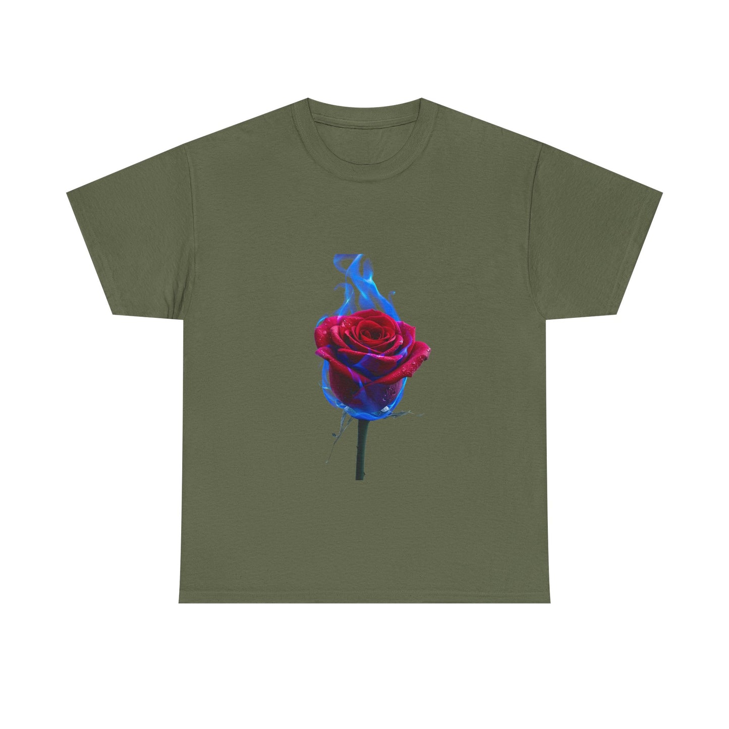 Unisex Blazing Blue Rose T-Shirt - Fire & Flower Graphic Tee