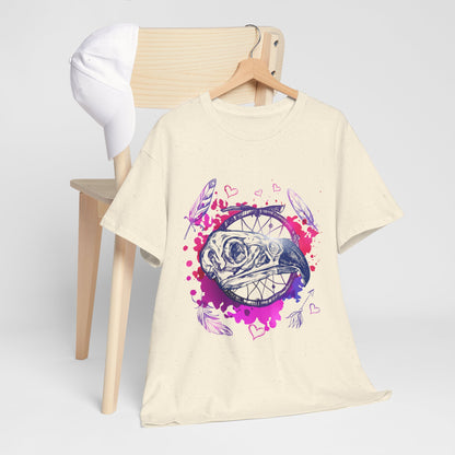 Bird Skull Dreamcatcher T-Shirt - Bohemian Watercolor Graphic