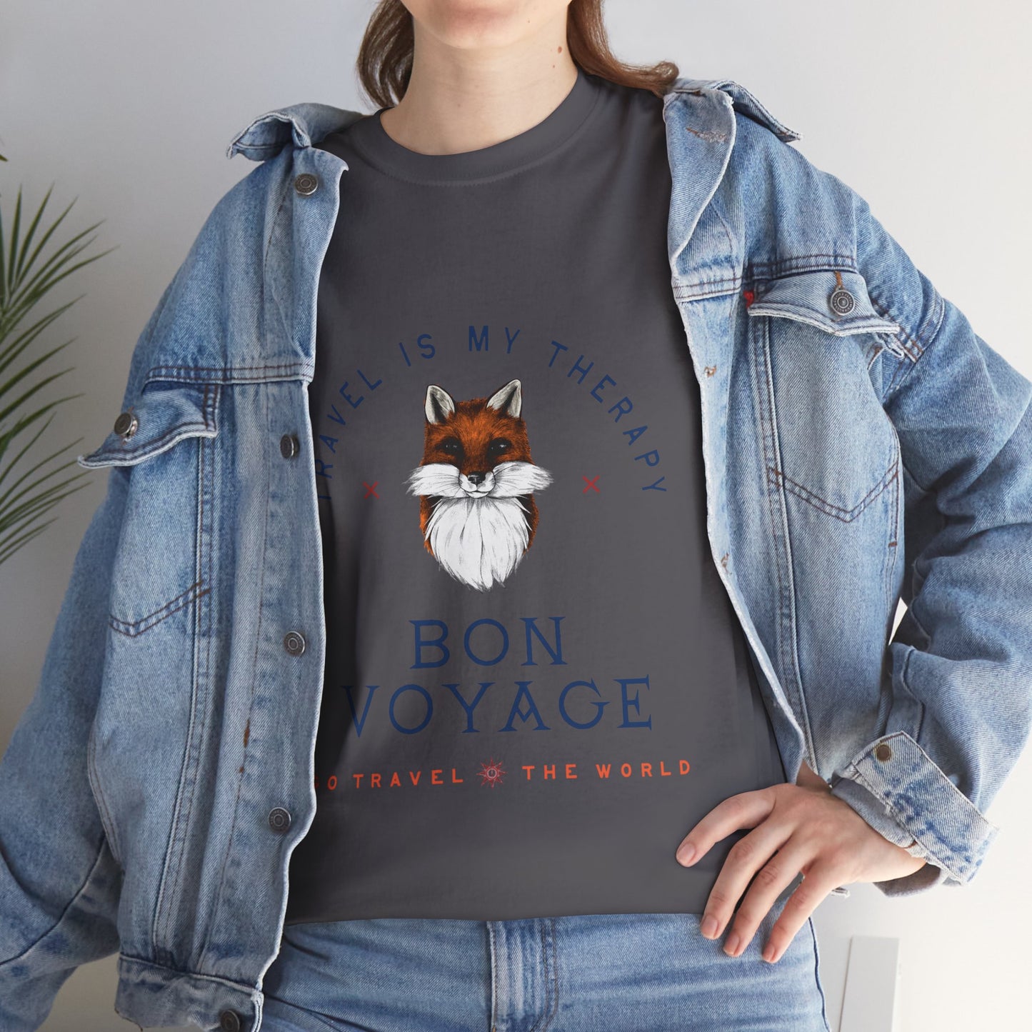 Travel Is My Therapy Fox T-Shirt - BON VOYAGE Wanderlust Tee