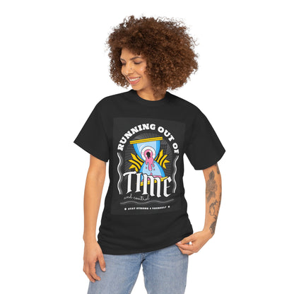 **Unisex Running Out of Time and Control Graphic T-Shirt - Hourglass Anxiety Tee**