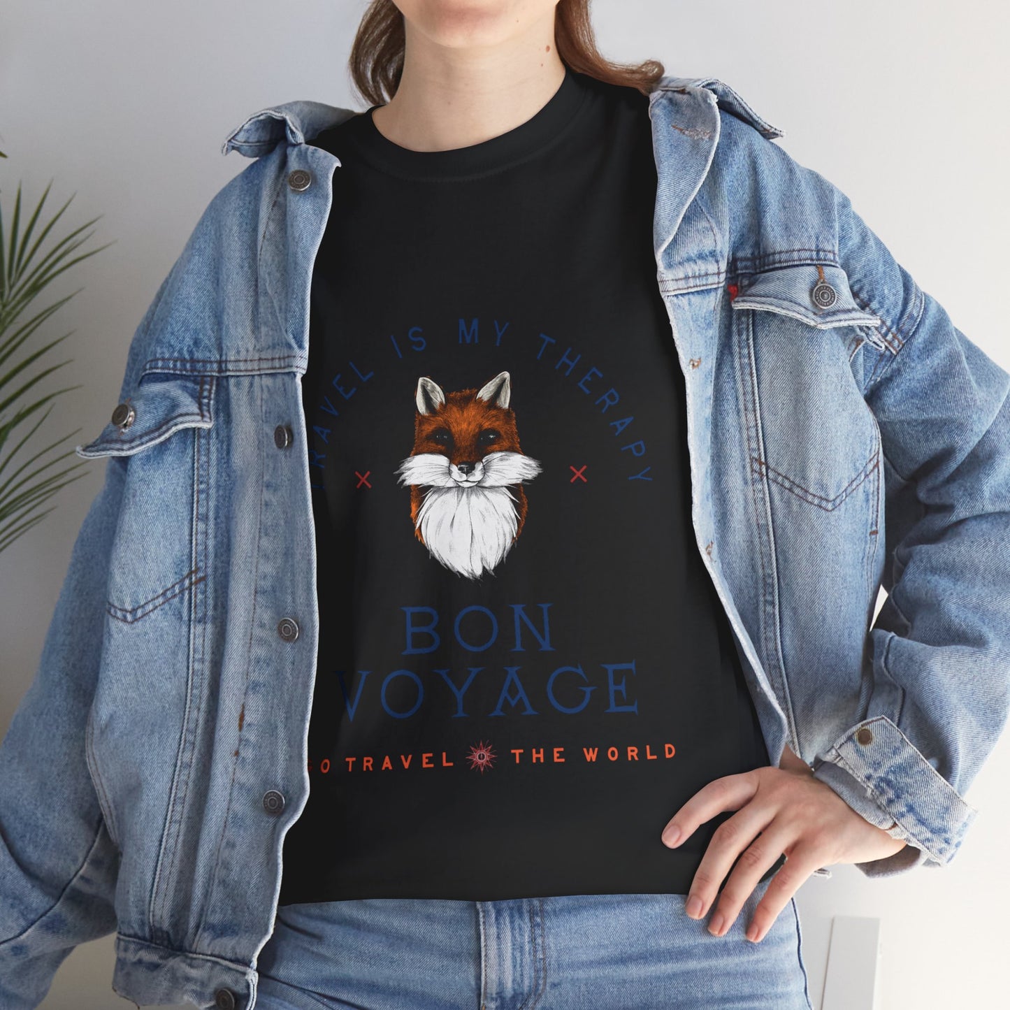Travel Is My Therapy Fox T-Shirt - BON VOYAGE Wanderlust Tee