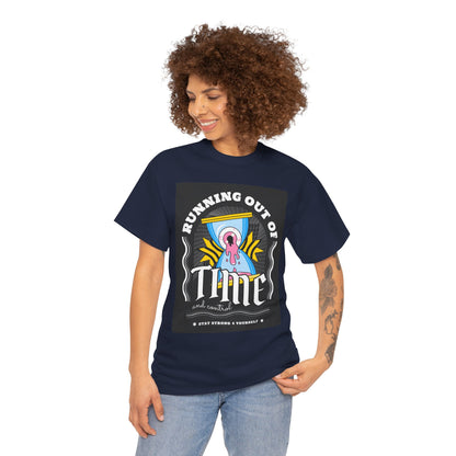 **Unisex Running Out of Time and Control Graphic T-Shirt - Hourglass Anxiety Tee**