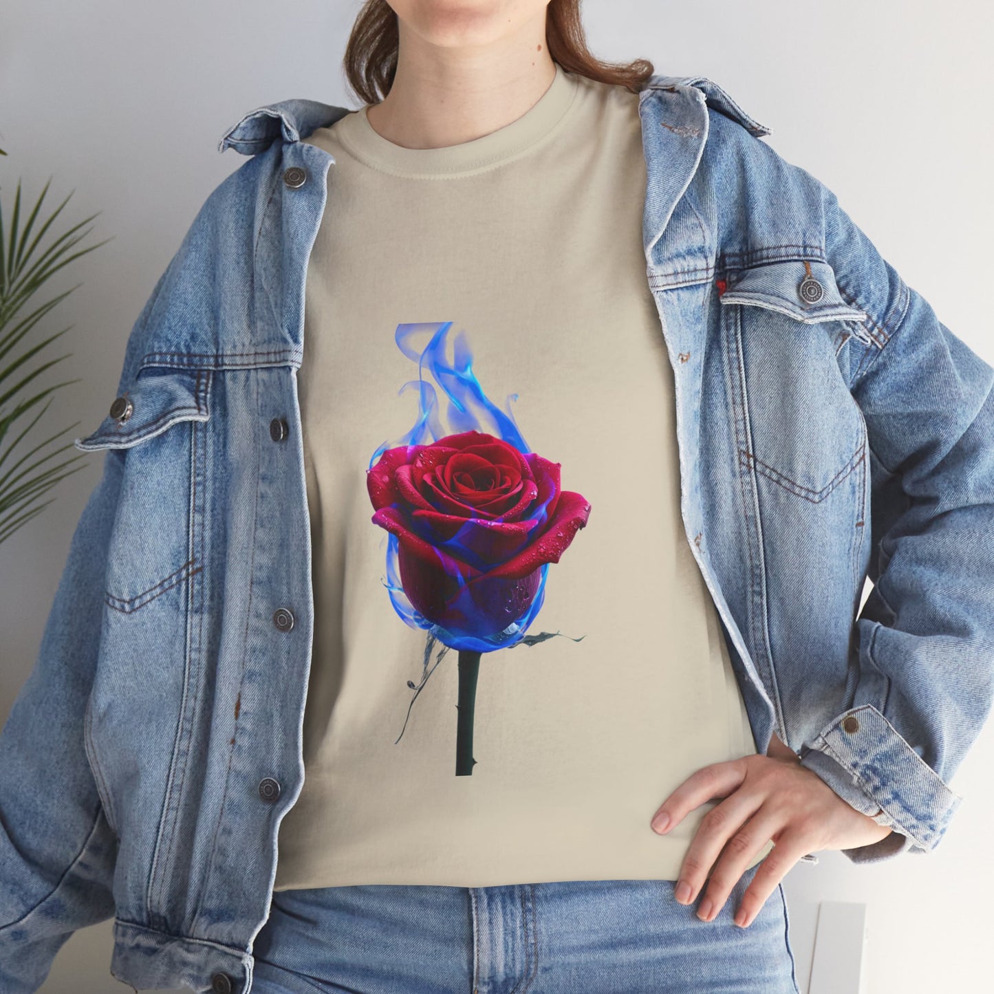 Unisex Blazing Blue Rose T-Shirt - Fire & Flower Graphic Tee