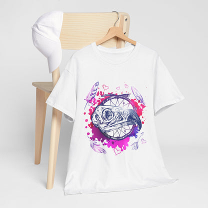 Bird Skull Dreamcatcher T-Shirt - Bohemian Watercolor Graphic