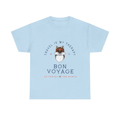 Travel Is My Therapy Fox T-Shirt - BON VOYAGE Wanderlust Tee